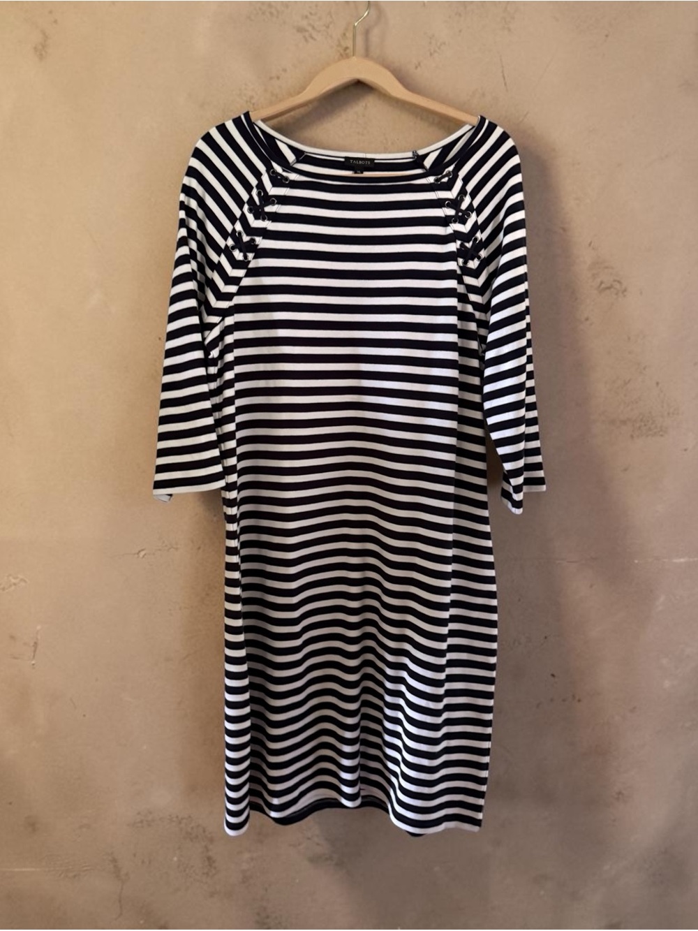 Talbots Striped Boatneck Dress-Sz XL